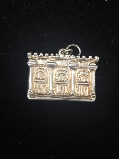 MMA City Building Bank Sterling Silver Charm Pendant