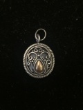 BK Indonesia 18K Gold & Sterling Silver Charm Pendant