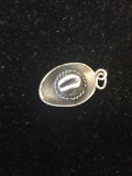 Vintage Cowboy Hat Sterling Silver Charm Pendant