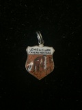 Vintage 835 Sterling Silver Lewis & Clark Montana Enamel Charm Pendant