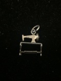 Vintage 3D Sewing Machine Sterling Silver Charm Pendant