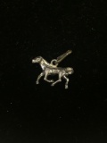 Running Horse Pony Sterling Silver Charm Pendant