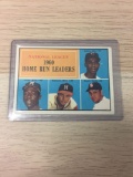 1961 Topps #43 NL Home Run Leaders - Ernie Banks & Hank Aaron Vintage Baseball Card