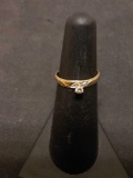 Dainty 14k Yellow Gold Diamond Engagement Ring Sz 5 - 1.4g