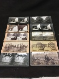 Lot of 10 Stereo View Pictures from Collection