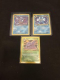Lot of 3 Vintage Pokemon Holographic Rare Cards from Collection Unresearched