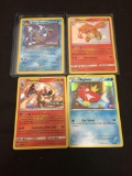 Lot of 4 Vintage and Modern Pokemon Holographic Cards from Collection