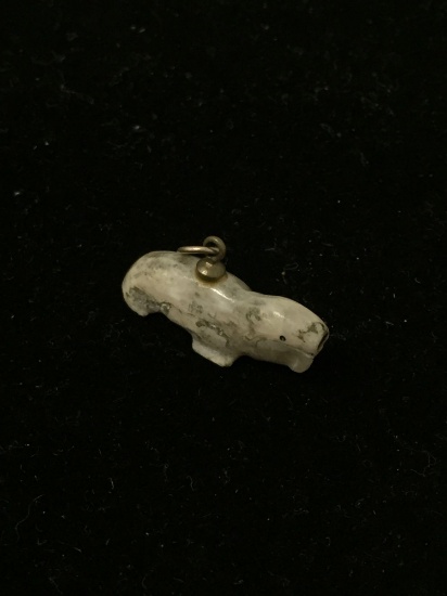 Carved Ivory Walrus Charm Pendant Antique