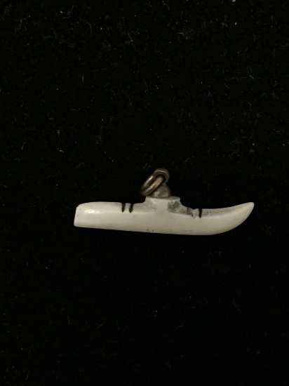 RARE Carved Ivory Bone Small Charm Pendant