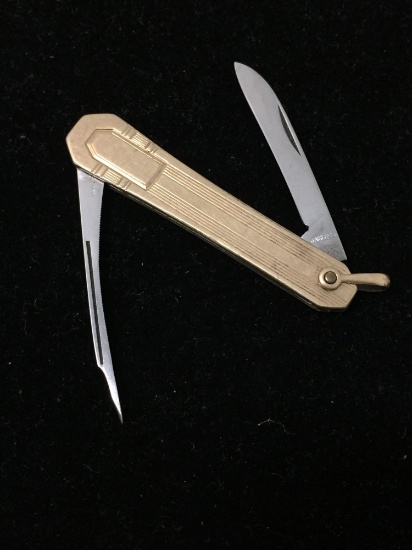 Simmons Art Deco Gold Filled Keychain Pocket Knife