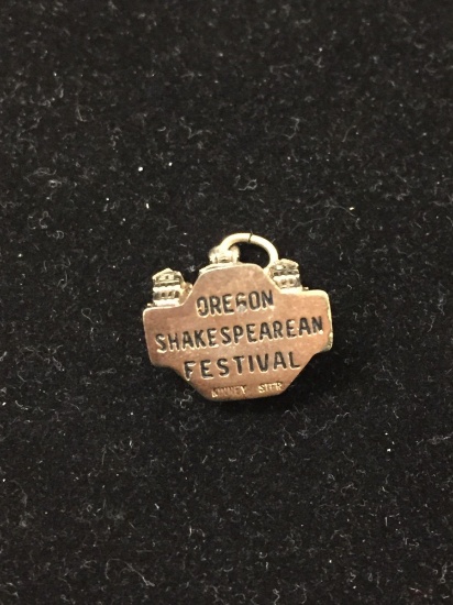 Rare Oregon Shakespearean Festival Sterling Silver Charm Pendant By Kinney