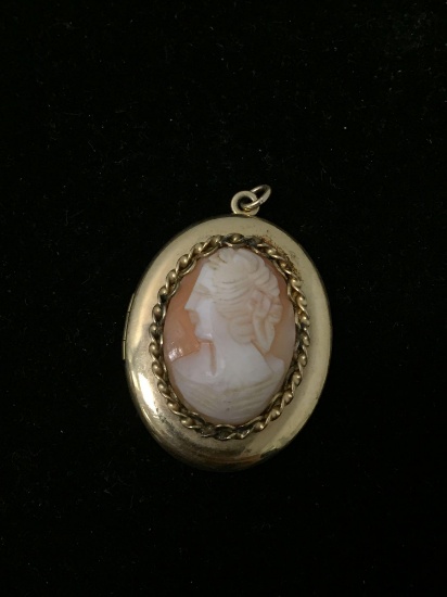 Antique Gold Filled Cameo Locket From Estate