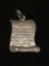 Lincoln's Gettysburg Address Sterling Silver Charm Pendant