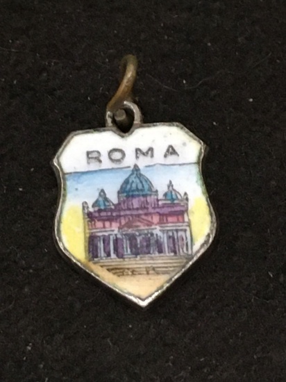 German 800 Sterling Silver Roma Charm Pendant