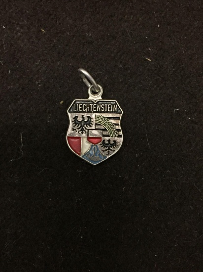 800 German Sterling Silver Liechtenstein Crest Charm Pendant