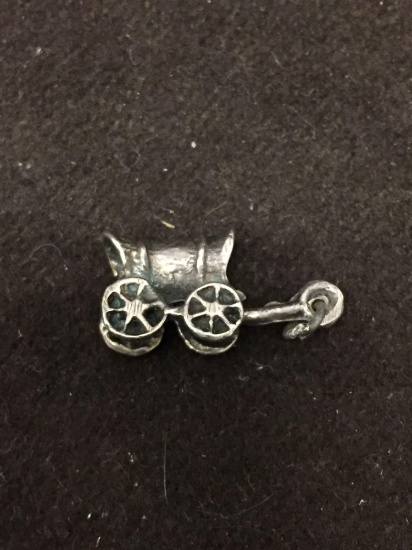 Vintage Carriage Wagon Sterling Silver Charm Pendant