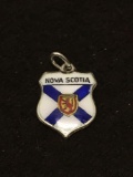 Germany Made Enamel Nova Scotia Crest Sterling Silver Charm Pendant