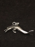 Diving Dolphin Sterling Silver Charm Pendant