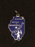 Wells Prairie State Illinois Sterling Silver Charm Pendant