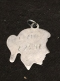 Girl Born 1957 Antique Sterling Silver Charm Pendant