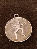 Dancing Witch Sterling Silver Charm Pendant