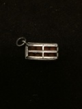 Caged Pink Beads Sterling Silver Charm Pendant
