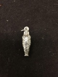 Intricate Egyptian Mummy Sterling Silver Charm Pendant