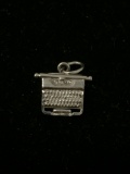 Type Writer Sterling Silver Charm Pendant