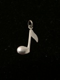 Musical Note Sterling Silver Charm Pendant
