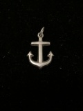 Navy Anchor Sterling Silver Charm Pendant