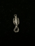 Vintage Telephone Sterling Silver Charm Pendant