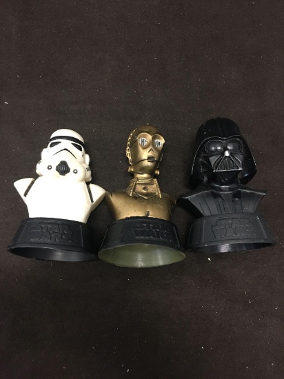 3 Count Lot Of Star Wars Original Trilogy Busts
