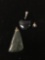 Lot of Three Gemstone Pendants, One Onyx Heart, One Amethyst Crystal & Large Tumbled Jade