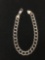 KC Italian Made Double Curb Link 7.5mm Wide 8in Long Sterling Silver Charm Bracelet