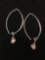 Marquise Shaped Dangle Wire Style 2in Long Pair of Sterling Silver Earrings w/ Teardrop Charm
