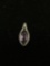Marquise Faceted 12x6mm Bezel Set Amethyst Sterling Silver Pendant