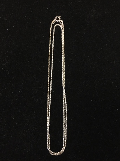 OTC Italian Made Twisted Box Link 1.0mm Wide 18in Long Sterling Silver Chain
