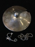 Lot of Three Sterling Silver Items, One 10in Popcorn Chain No Clasp, Single Earring Mount & 3in