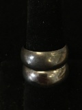 Lot of Two 8mm Wide Half Round Matched Sterling Silver Ring Bands-Size 11