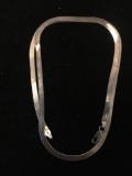 Italian Made 3.0mm Wide 18in Long Herringbone Link Sterling Silver Necklace