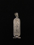 Hieroglyph Designed 1.25in Tall Jalen Name Sterling Silver Signet Pendant