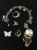 Lot of Various Size & Shape Nickel Alloy Jewelry Items