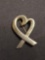 RARE Tiffany & Co Heart Ribbon Brooch Pin Sterling Silver SIGNED