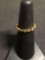 Gold Tone Sterling Silver Diamond Lined Petite Ring Band Sz 6