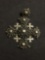 ANTIQUE Multi Filigree Sterling Silver Cross Pendant - 24 Grams
