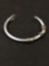 JW Sterling Silver & Wrapped Wire Decor Sterling Silver Heavy Cuff Bracelet - 31 Grams