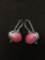 Beautiful Pink Shell Sterling Silver SARDA Dangle Earrings