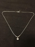 16 Inch Sterling Silver Silpada Chain Necklace With Silver Beads Including Heart