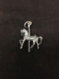 Vintage Sterling Silver Carousel Horse Charm Pendant