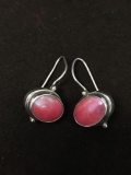 Beautiful Pink Shell Sterling Silver SARDA Dangle Earrings
